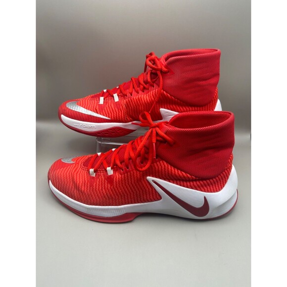 Nike Zoom Clear Out Mens Red White Basketball Sneaker Shoes Size 9.5 - Picture 3 of 12